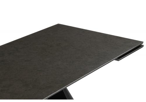 Фото Керамический стол Woodville Шелтон 180(260) massa ink gray / черный