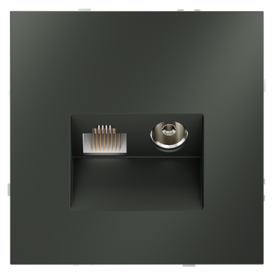 Фото Розетка ТВ+Ethernet RJ-45 кат.6 Voltum S70 VLS060706, титан