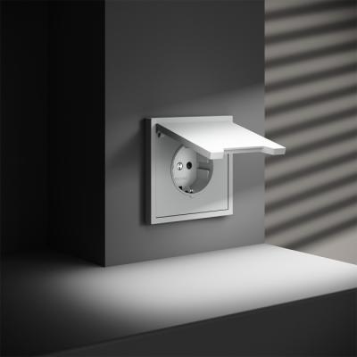 Фото Розетка встраиваемая с крышкой VOLTUM S70, белый матовый, VLS040302