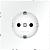 Розетка встраиваемая с заземлением 16А Voltum S70, белый матовый, VLS040102