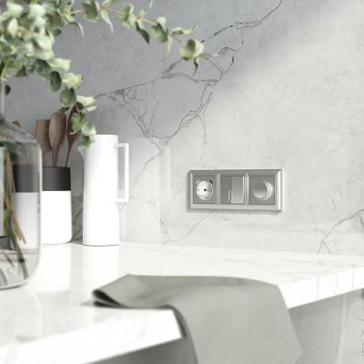 Фото Рамка из поликарбоната на 3 поста Werkel Fiore W0032206 серебряный