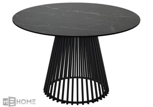 Фото Стол керамический Woodville Terni 120 керамика черный мрамор матовый matt black marble solid ceramic / черный