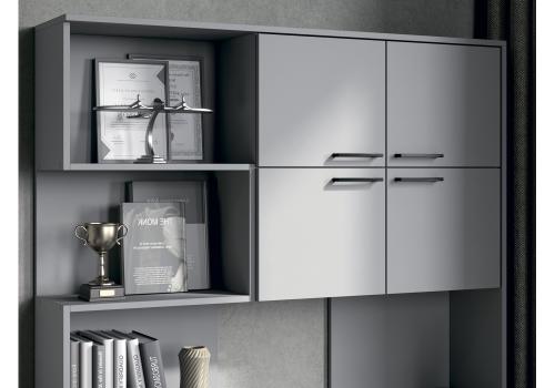 Фото Компьютерный стол Woodville Эльброни правый шиншилла серая