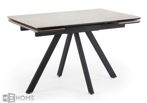 Фото Керамический стол Notta Вилли 120(180) сarmen light grey / черный