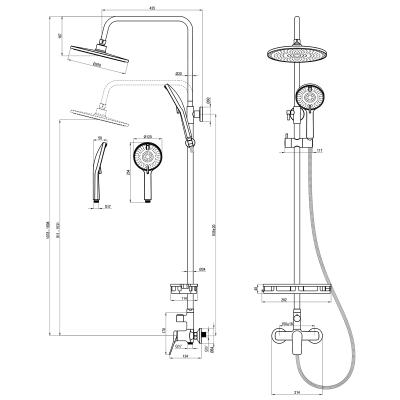 Фото Душевая система «Тропический дождь» Lemark Ortus LM11360C