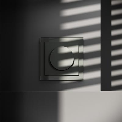 Фото Диммер встраиваемый поворотно-нажимной 600 Вт Voltum S70, титан, VLS070306