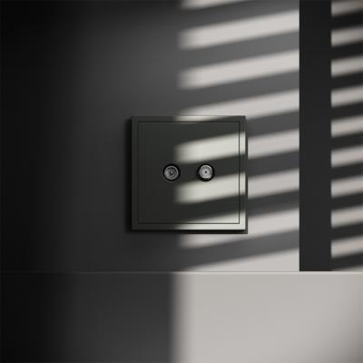 Фото Розетка телевизионная оконечная TV+SAT VOLTUM S70, титан, VLS060406