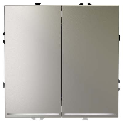 Фото Выключатель встраиваемый двухклавишный с подсветкой Voltum S70, шелк, VLS020204