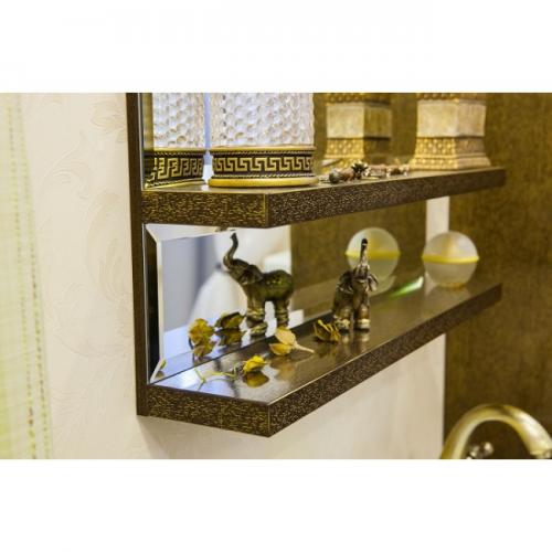 Фото Зеркало в ванную Sanflor Румба 60 венге/патина золото