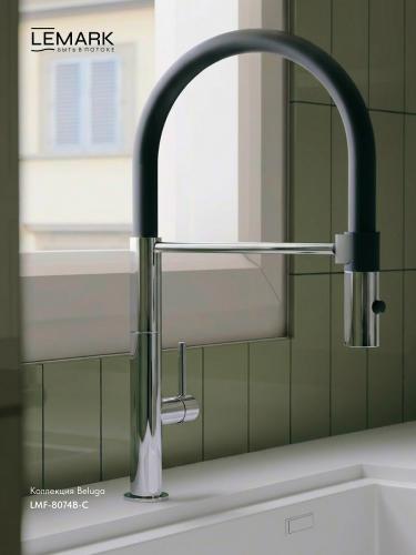 Фото Смеситель для кухни с гибким изливом Lemark Beluga LMF-8074B-C, хром