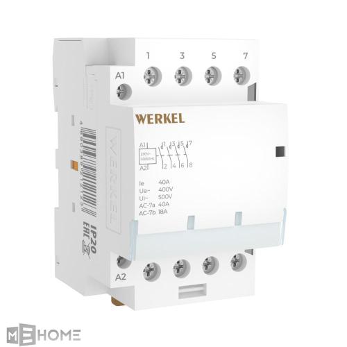 Фото Контактор модульный 40A 4NO 3 мод. Werkel W943M40O