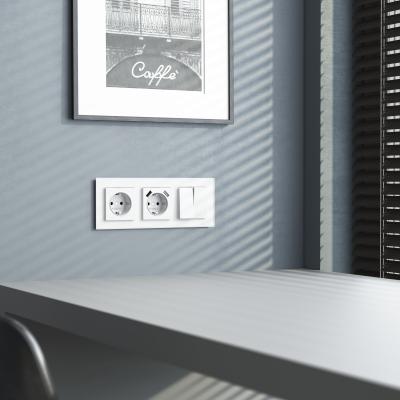 Фото Рамка из стекла на 3 поста Werkel Favorit W0031105 белый матовый