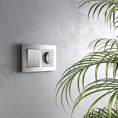 Фото Перекрестный переключатель двухклавишный Werkel W1123008 серебряный