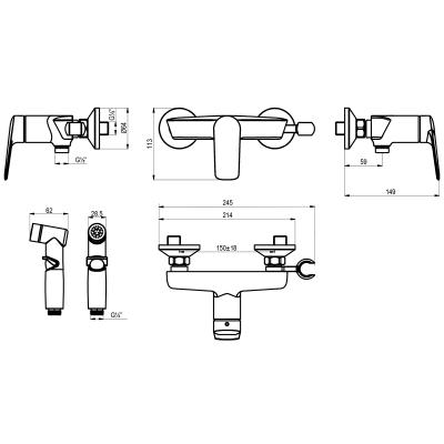 Фото Смеситель с гигиеническим душем Lemark Verba LM11418C