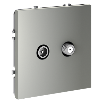 Фото Розетка телевизионная оконечная TV+SAT VOLTUM S70, сталь, VLS060405