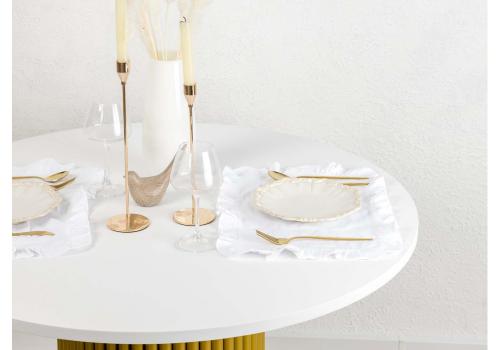 Фото Стол деревянный Notta Барел 90 белый / золото