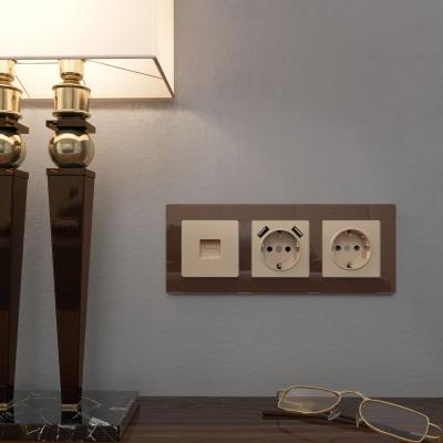 Фото Накладка для телефонной розетки RJ-11 Werkel W1192011 шампань