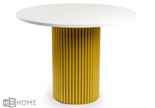 Фото Стол деревянный Notta Барел 90 белый / золото