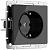 Розетка с заземлением и шторками Werkel W1171148 черный акрил
