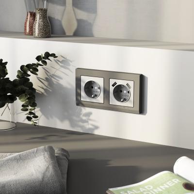 Фото Рамка из поликарбоната на 2 поста Werkel Stark W0021864 графит матовый