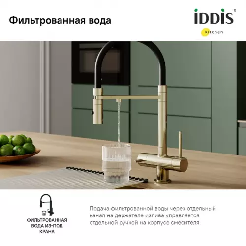 Фото Смеситель для кухни с подключением к фильтру IDDIS Ace Ace ACEMGFFi05 матовое золото
