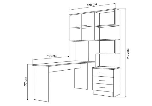 Фото Компьютерный стол Woodville Эльброни левый белый