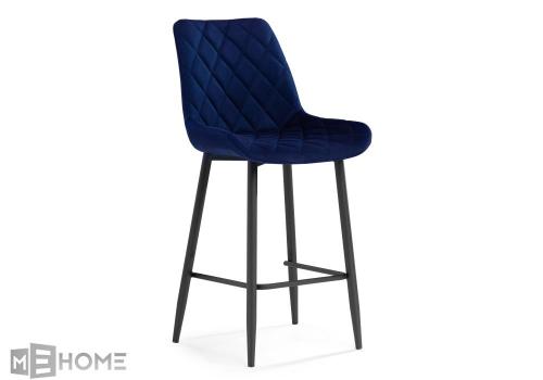 Фото Барный стул Woodville Баодин велюр синий / черный