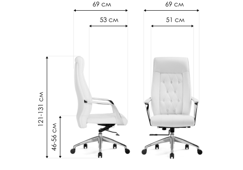 Фото Компьютерное кресло Woodville Sarabi white / satin chrome